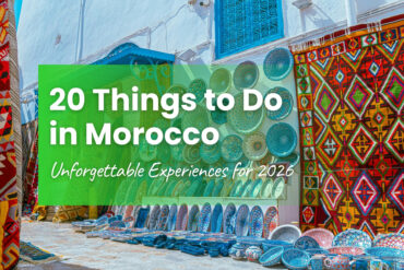 Things to do in Morocco — colorful ceramics and Berber carpets in a traditional medina souk